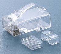 C6P6-B CAT6A 三件式非屏蔽 CNCOB 胜高弯弹片长身水晶头