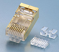 TC6T6-GB CAT6A 三件式 CNCOB 胜高镀金屏蔽长身水晶头