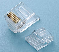 C6S5K  CAT6 两件式单排 CNCOB 胜高短身扁线水晶头