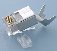 TC6K5-B CAT6 两件式单排带尾夹 CNCOB 胜高屏蔽水晶头