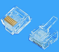104ES1L CAT5E 8P8C一件式非屏蔽 CNCOB 胜高短身长弹片水晶头