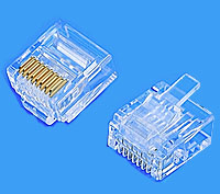 104ES  CAT5E 8P8C一件式4上4下非屏蔽 CNCOB 胜高短身水晶头