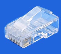 104P CAT5 MP8P8C CNCOB 胜高长身弯弹片水晶头