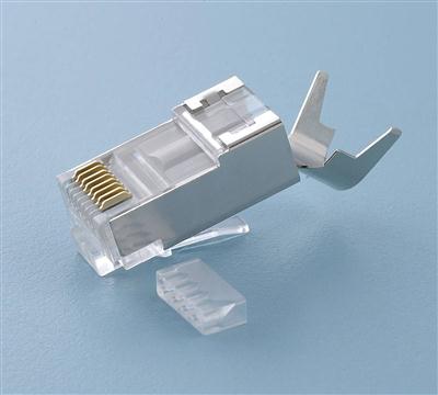 TC6LG6 CAT7 单芯线多芯线用两件式屏蔽 CNCOB 胜高长身带尾夹水晶头