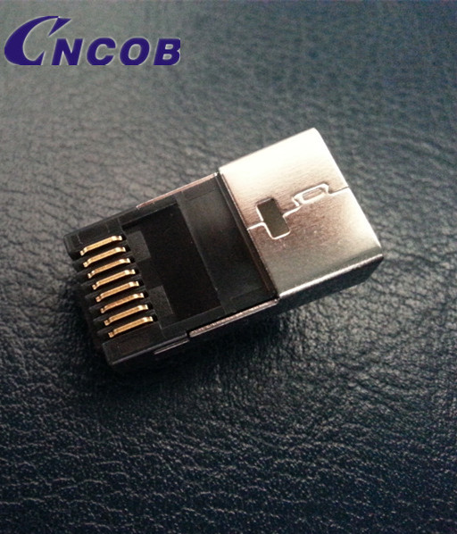 TC6T6D10  FTP CAT6A 三件式屏蔽 CNCOB 胜高长身水晶头